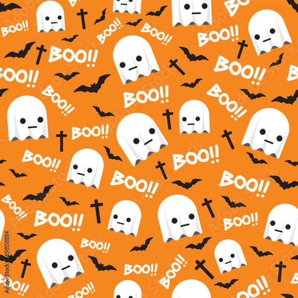 Fototapeta Ghost pattern, Halloween festival, seamless image, creative printing, fabric screening,
  Illustrations, designs or background images of any kind.
Vector work type