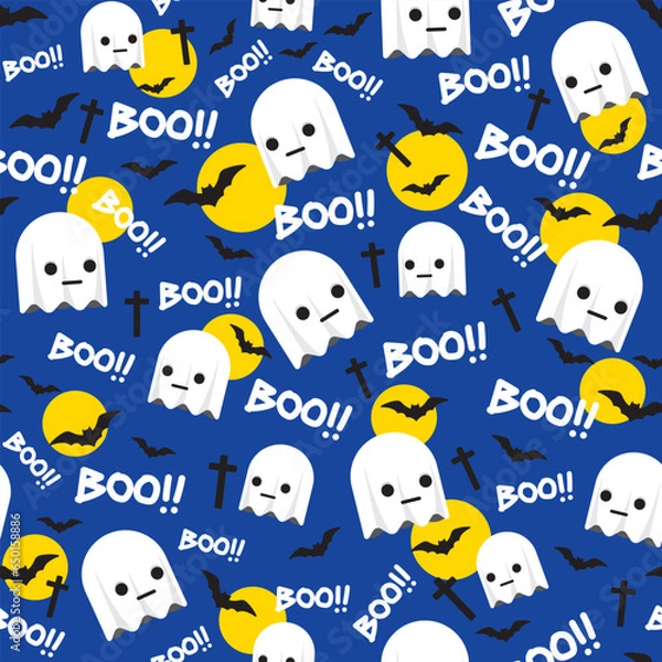 Fototapeta Ghost pattern, Halloween festival, seamless image, creative printing, fabric screening,
  Illustrations, designs or background images of any kind.
Vector work type