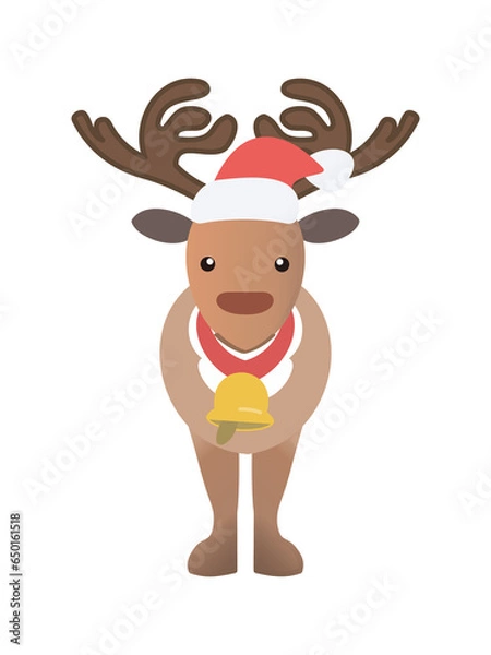 Obraz クリスマスの立っているかわいいトナカイ