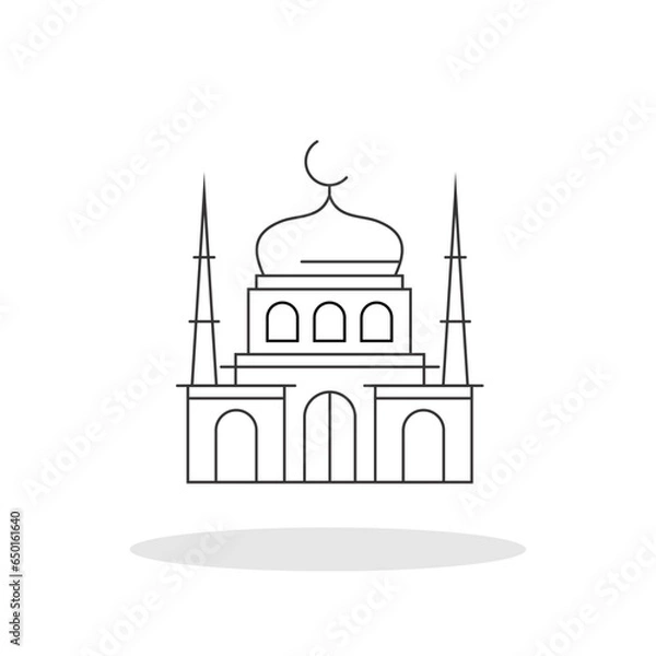 Obraz Islamic mosque icon in flat style. Islamic religion symbol for your web site design, logo, app, UI 