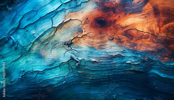 Fototapeta Closeup abstract tree stump or nature pattern color background.exotic wallpaper in painting style.wavy wave art shape