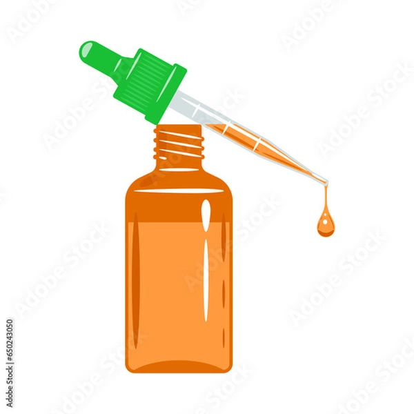 Fototapeta The medicine is in a bottle with a pipette. Vector illustration on a white background.