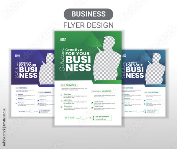 Fototapeta Vector A4 modern business flyer design