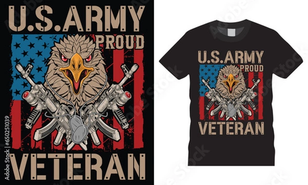 Fototapeta u.s.army proud veteran my oath of enlistment typography premium vector t shirt design template.