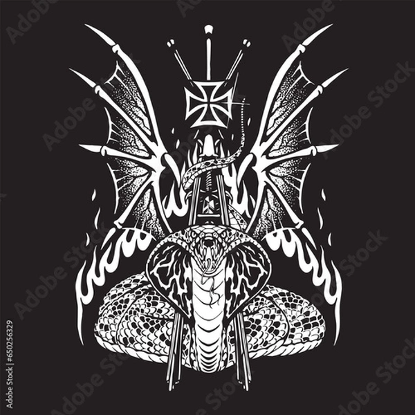 Obraz Cobra with fire sisybar