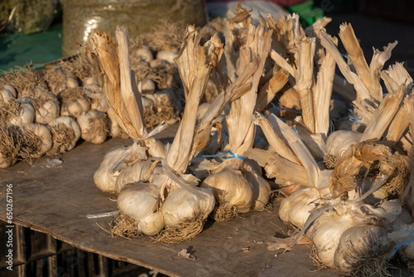 Obraz Knoblauch auf einem griechischen Marktstand