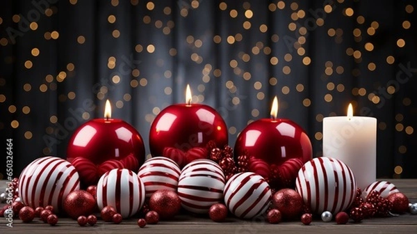 Obraz Timeless Holiday Charm with Classic Candy Cane Stripes