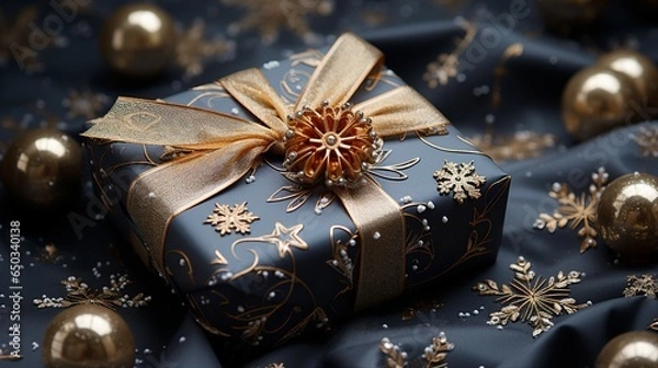 Obraz Elegant Winter Wonderland Wrapping Paper Christmas Background