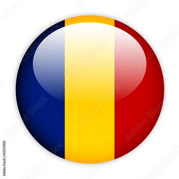 Fototapeta Chad flag button