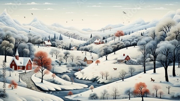 Obraz Cozy Winter Wonderland Wrapping Paper