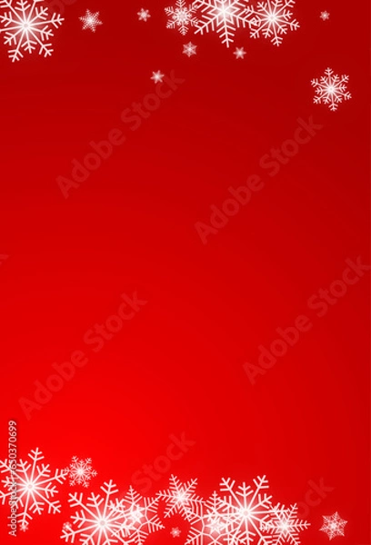 Fototapeta Gray Snowflake Vector Red Background. Winter