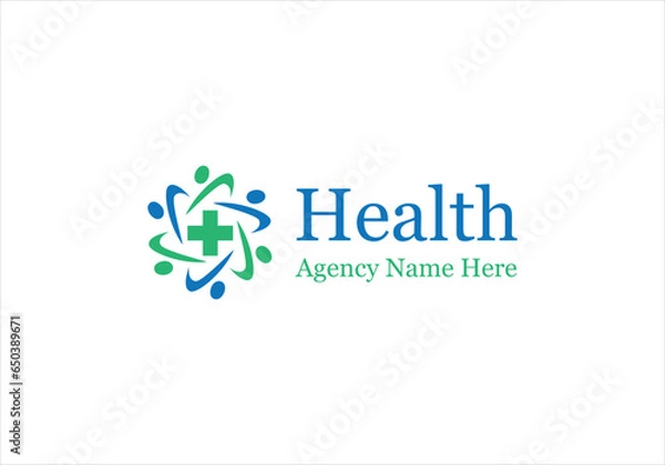Fototapeta Health insurance agency logo design idea. 