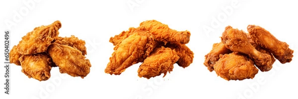 Obraz fried chickens isolated on transparent background