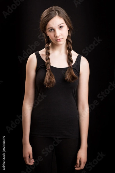 Obraz Beautiful Brunette Girl With Plaits