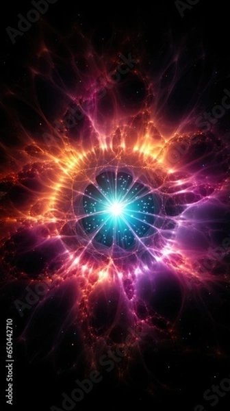 Fototapeta Revealing the grand finale of a dying star, this image captures the delicate beauty of a planetary nebula, with its intricate filaments and glowing hues. Mod3f