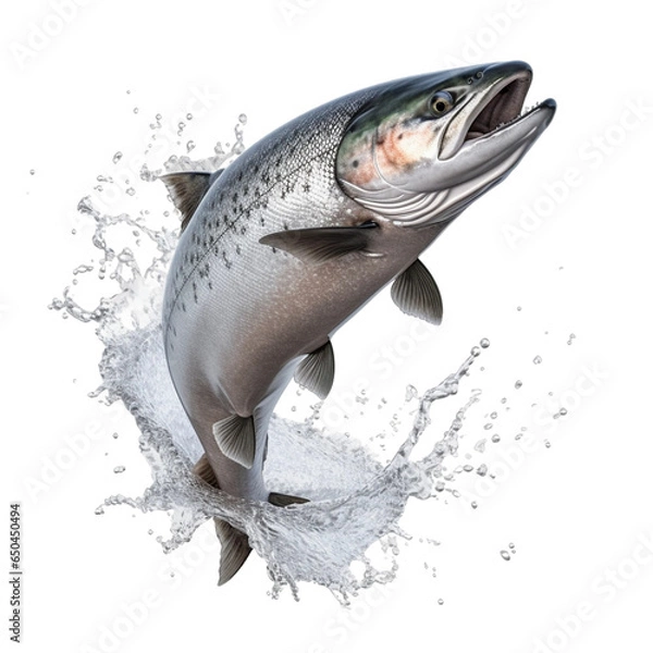 Obraz ジャンプしているサーモン(切り抜き)