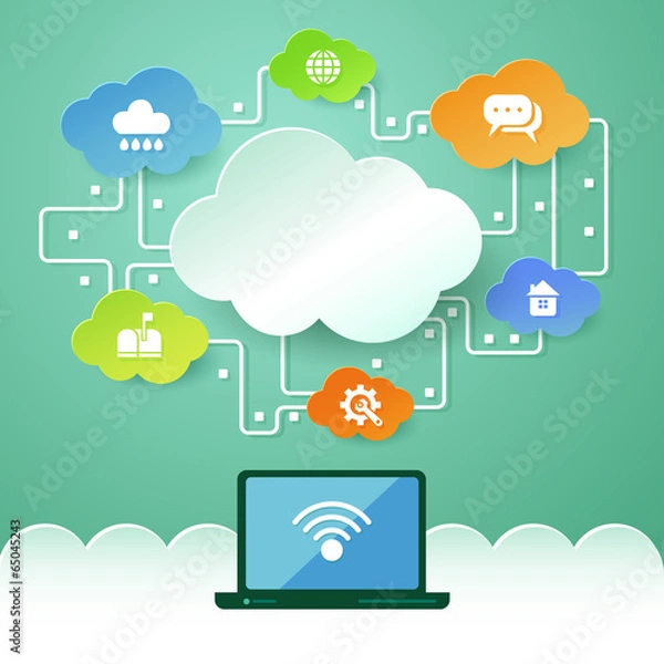 Fototapeta Cloud computing