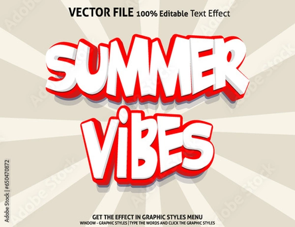 Obraz Summer Vibes 3D editable text effect