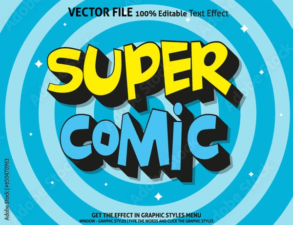 Obraz Super Comic 3D editable text effect