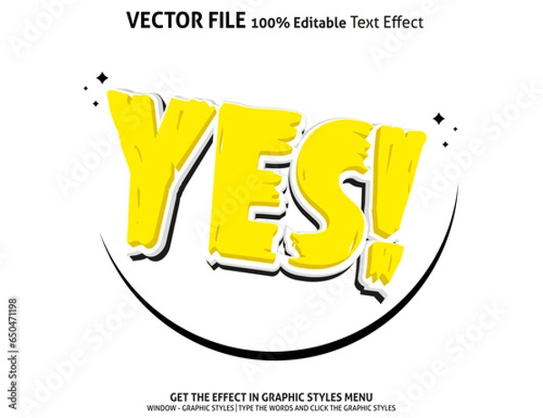 Obraz Yes 3D editable text effect