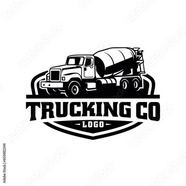 Obraz concrete mixer truck logo vector