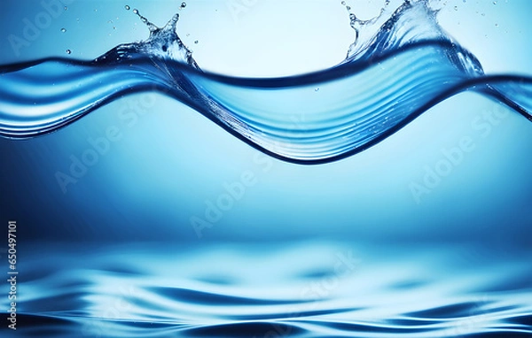 Obraz water drop waves drops diffuse blue background