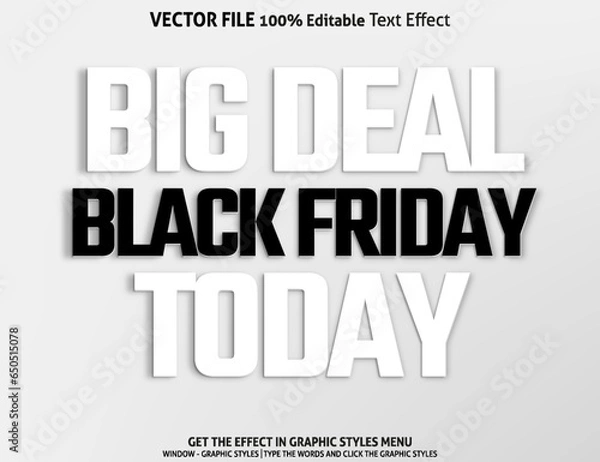 Obraz Big Deal Black Friday Today 3D editable text effect