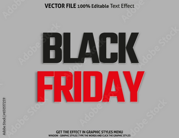 Obraz Black Friday 3D editable text effect