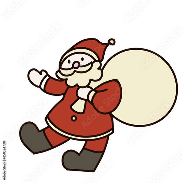 Fototapeta シンプルでかわいいサンタクロースイラスト