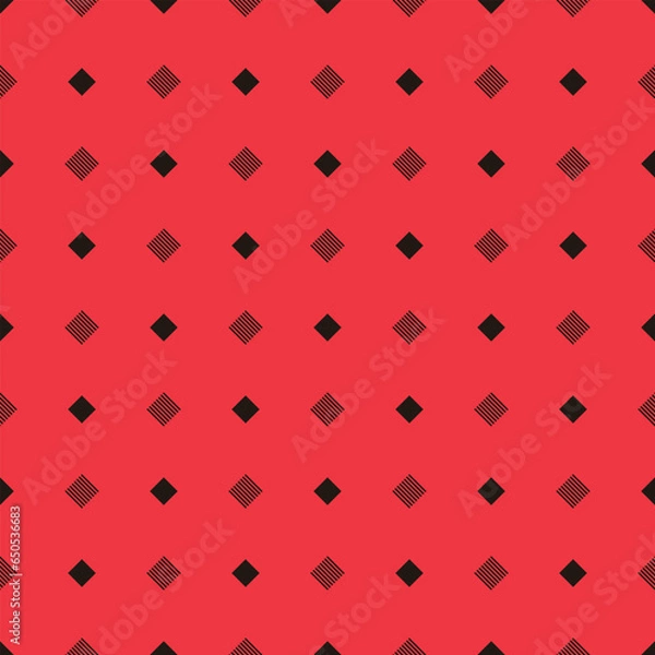 Obraz seamless pattern with black square, red background