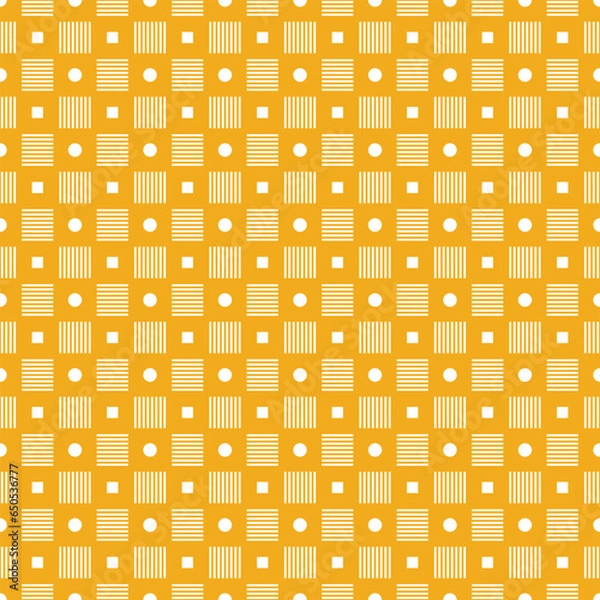 Fototapeta seamless pattern with squares. geometric dot pattern on yellow background and texture.