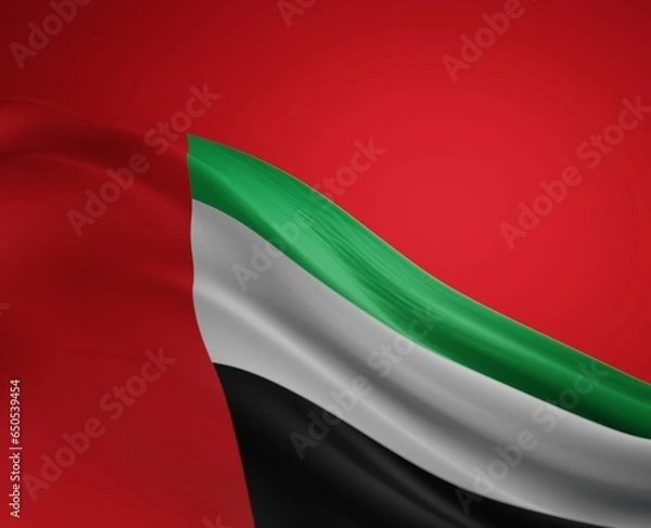 Obraz Abstract UAE Flag 3D Render (3D Artwork)