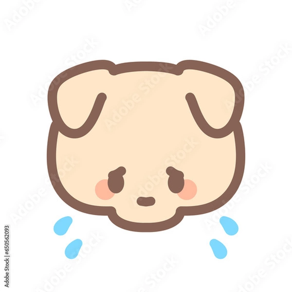 Obraz シンプルなわんこの顔悲しい⭐︎PNG