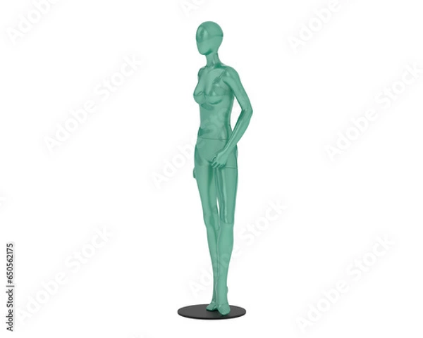 Fototapeta Mannequin isolated on transparent background. 3d rendering - illustration