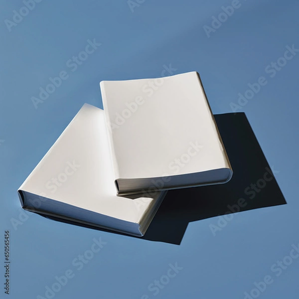 Obraz White plain books with shadow
