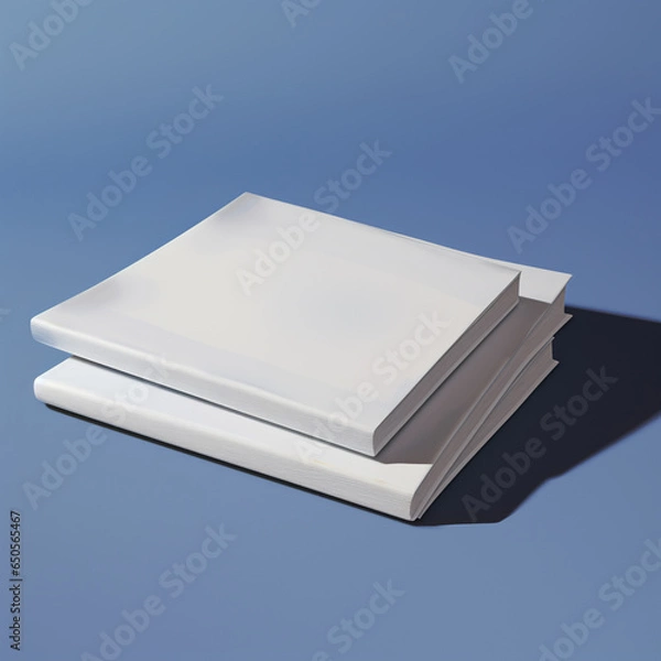 Obraz White plain books with shadow