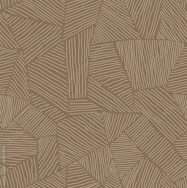Fototapeta Seamless beige mosaic pattern of textured geometric shapes