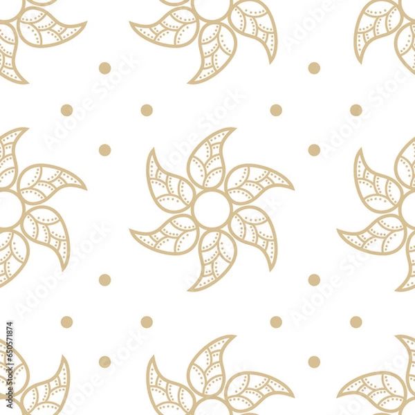 Obraz seamless floral pattern. with flowers. line vector and dot texture