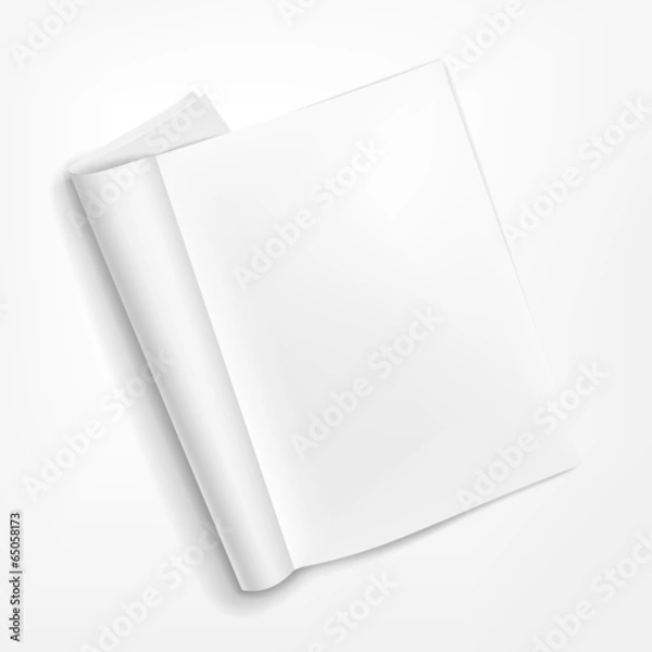 Fototapeta opened booklet on white background