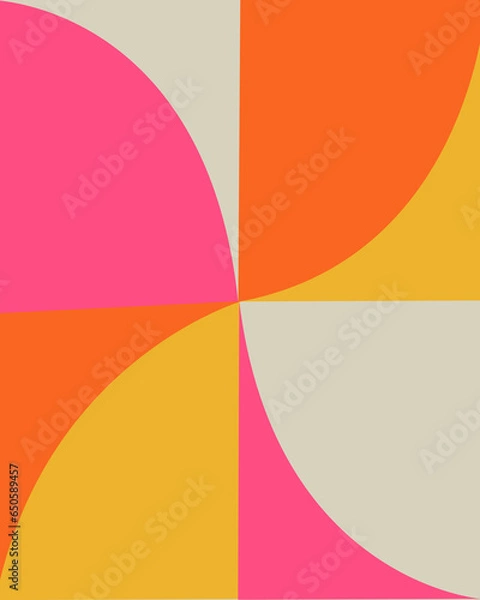 Obraz Colourful retro vector  wallpaper and background for mobile, aesthetic pattern design 