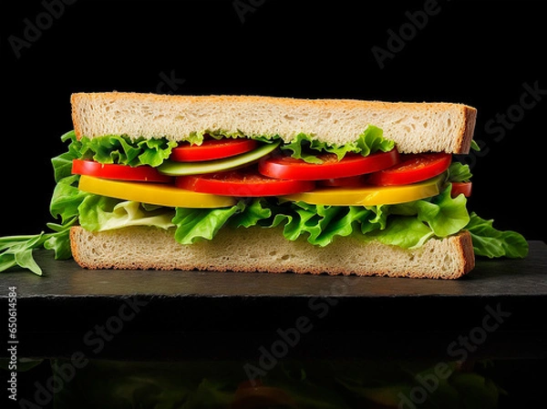 Obraz sandwich with ham and vegetables