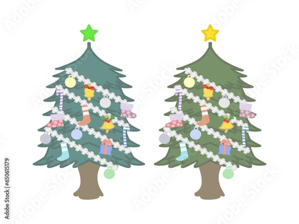 Obraz クリスマスの飾り付けがされているクリスマスツリー