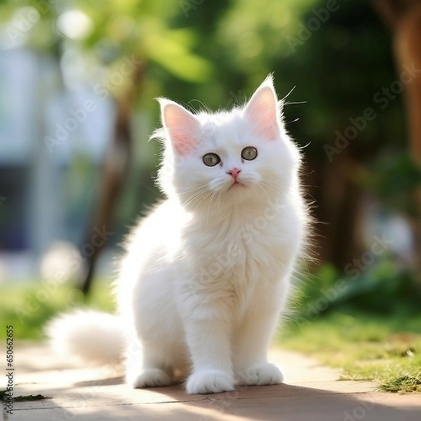 Obraz 白い子猫(white cute cat)