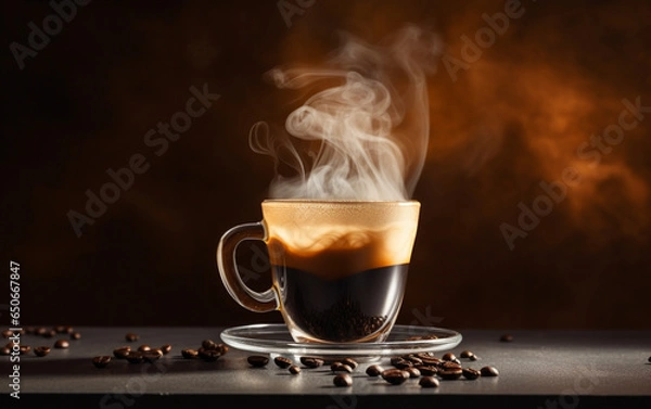 Obraz cup of coffee with smoke