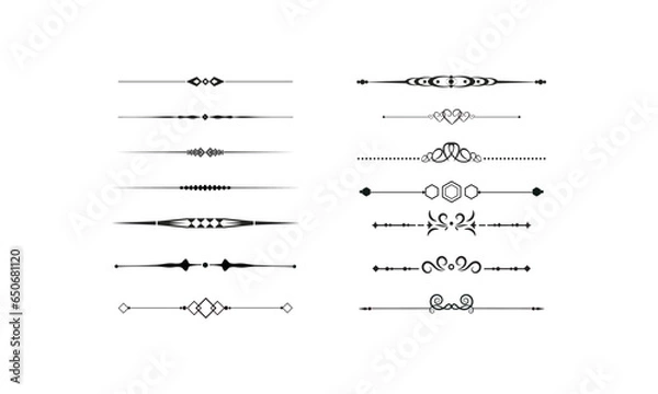 Fototapeta Decoration lines stroke brush smooth curve straight swirly decorative vector Lines 17