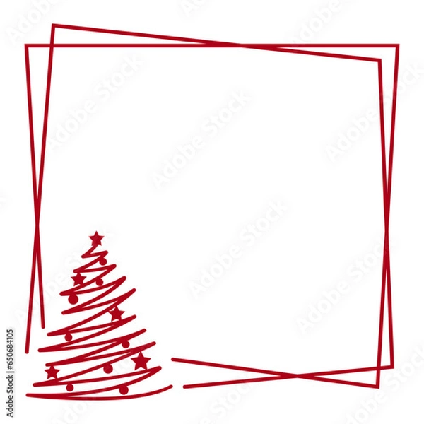 Obraz Christmas border svg, Square winter monogram frame