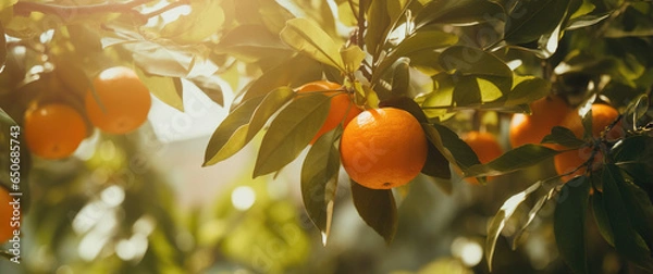 Obraz orange tree branches in the garden