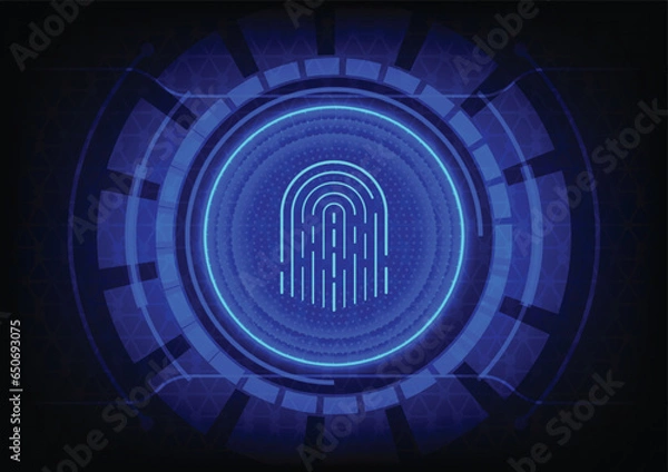 Obraz finger scan abstract blue background