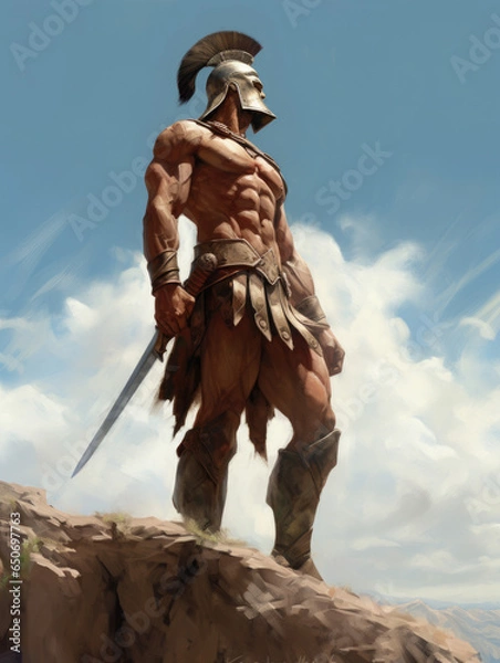 Fototapeta Roman warrior. Digital art.