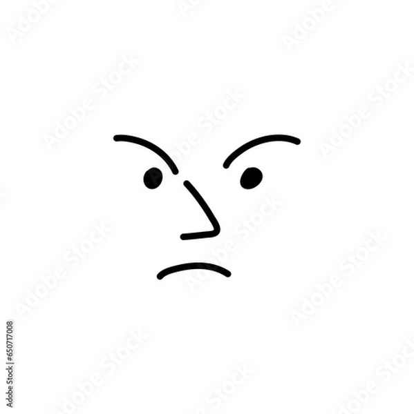 Fototapeta Hand drawn comic Face. Crayon drawing style.